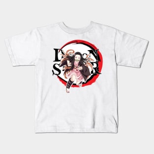 Nezuko demon slayer kimetsu no yaiba again Kids T-Shirt